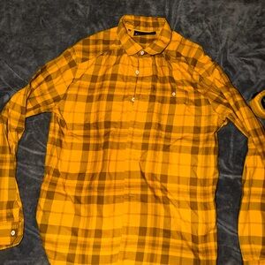 LG Men's Under Armour Mustard Plaid Button Down Shirt